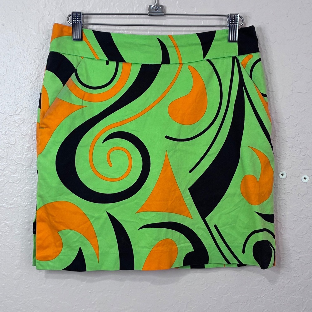 Loudmouth golf skort Women's 2 Angry Birdies print Side zip Green orange Sporty